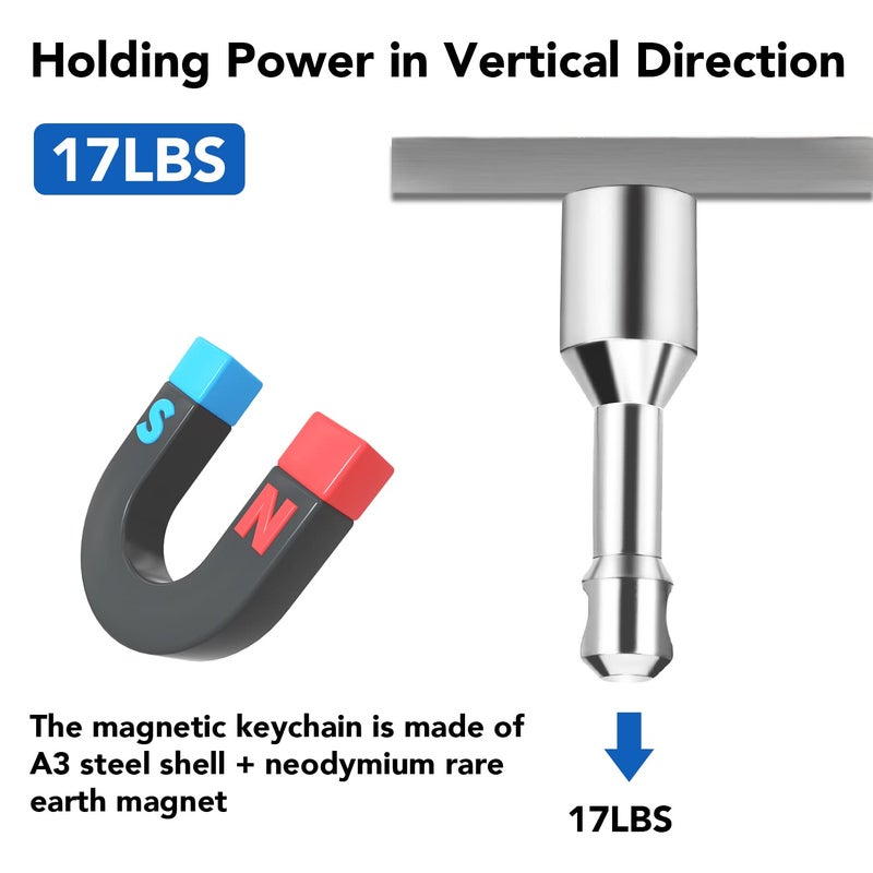 TRYMAG Keychain Magnets for Testing Brass, 4 Pack Neodymium Pocket Keychain for Purse with Strong Magnetic Rare Earth, Gold Silver Jewelry Ferrous Metals Test Magnet Hanging Keys Holder - Image 5